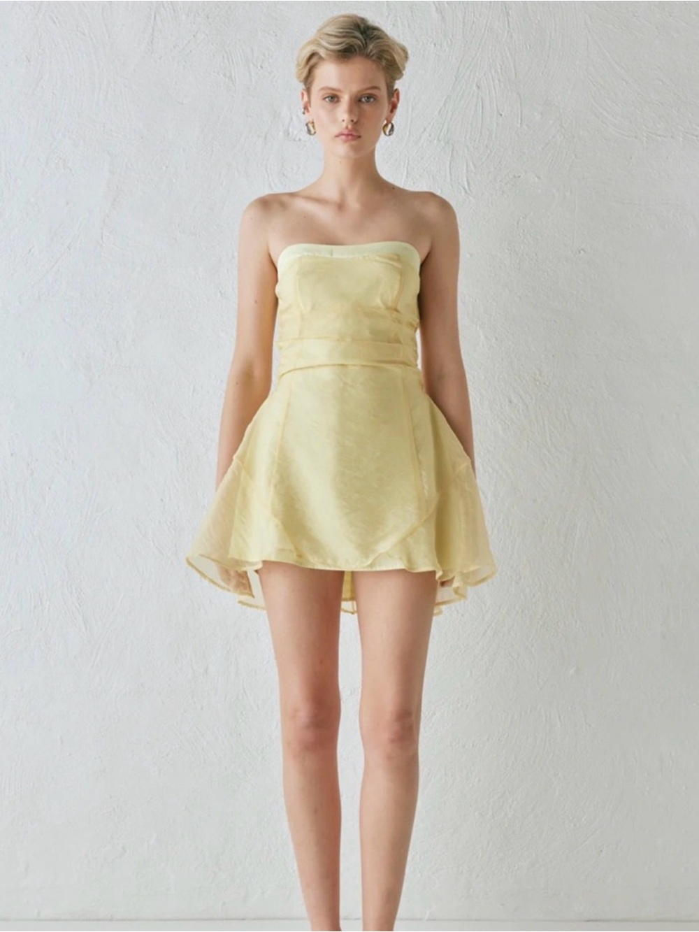 Strapless Yellow Mini Dress - Elegant Summer Party Dress